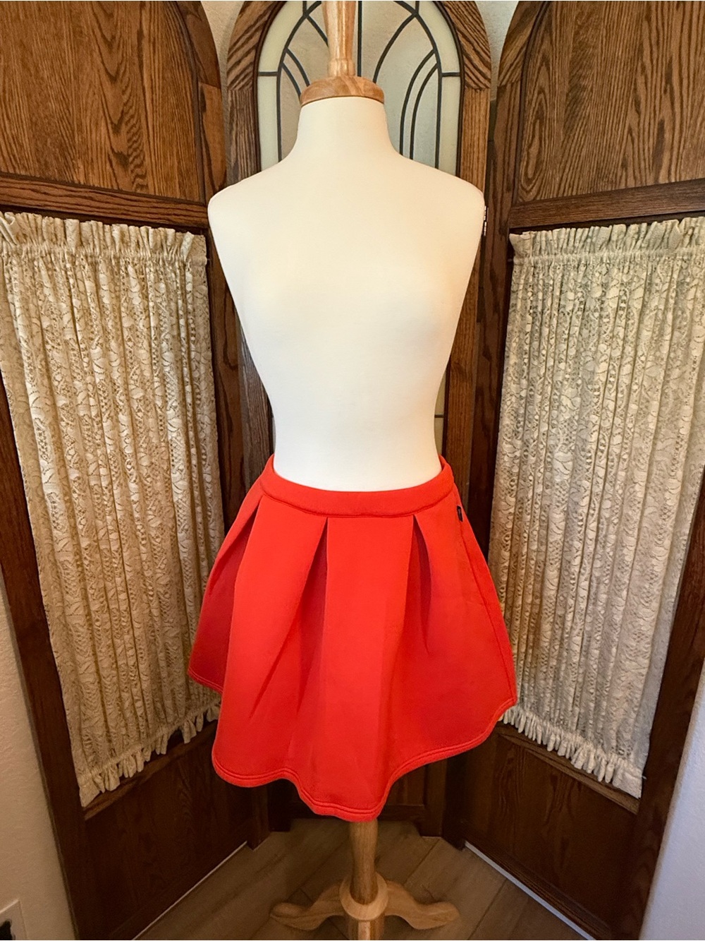 Diamond Supply Co. Red Pleated Skirt